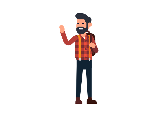 Man waiving his hand  Illustration