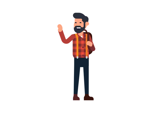 Man waiving his hand  Illustration