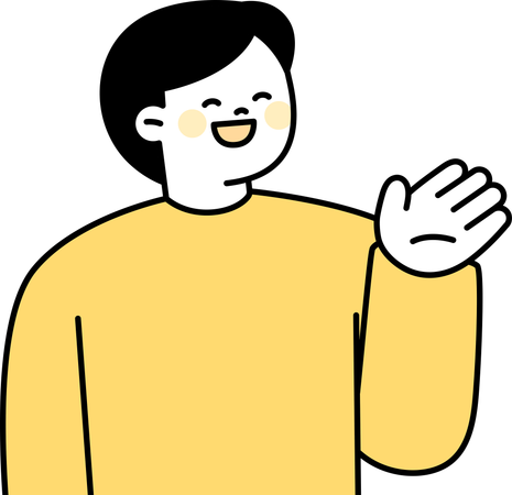 Man waiving his hand  Illustration