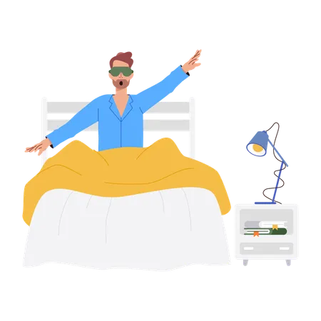 Man Waking Up  Illustration