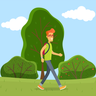 man walking on grass illustration free download