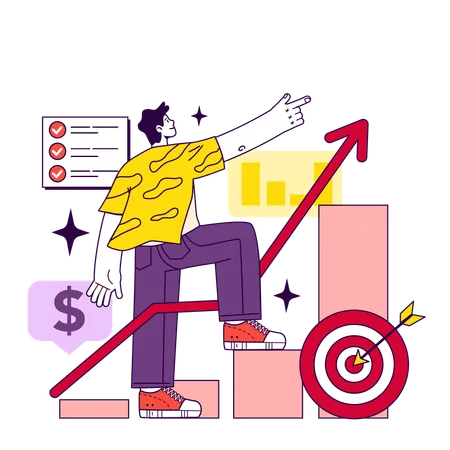 KPI Or Key Performance Indicators Implementation Benefit As A Metrics System To Measure Employee Efficiency KPI Helps To Find Effective Ways To Accomplish The Objectives Flat Vector Illustration 일러스트레이션
