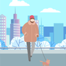 walking pet illustration free download