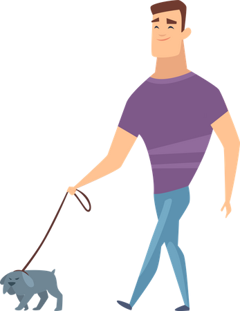 120 Male Walking With Dog Illustrations - Free in SVG, PNG, EPS - IconScout