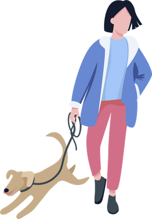 Man walking with dog  Illustration