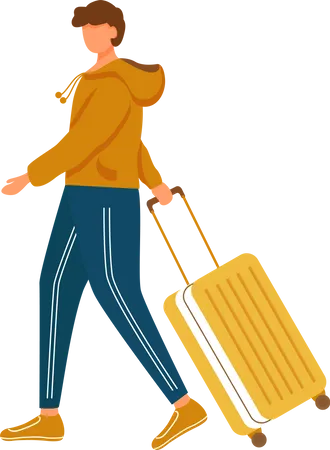 Man Walking with luggage  Illustration