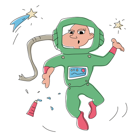 Man wanders in space Illustration
