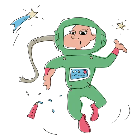 Man wanders in space  Illustration