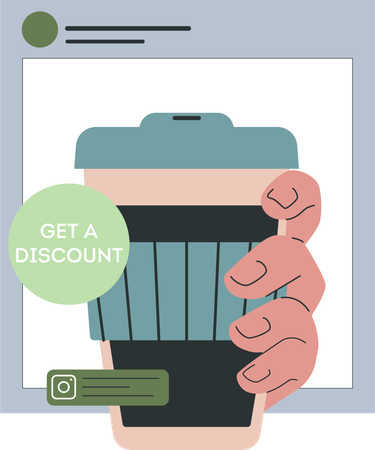 Man wants online discount  Illustration