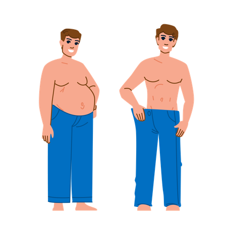 Man wants to lose weight  Illustration