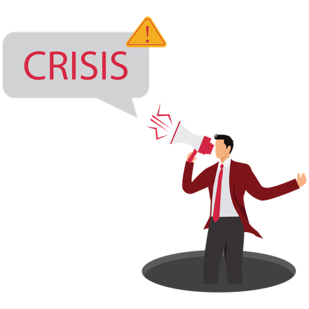 Man warns of crisis  Illustration