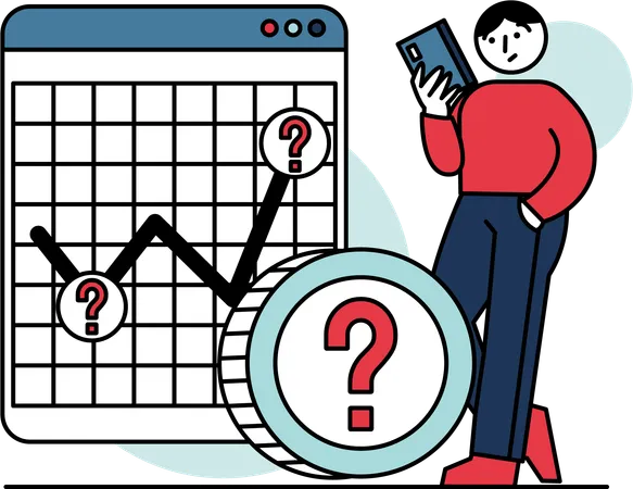 The Confused Man Of The Stock Market Illustrates The Dynamics Of Buying Selling Including Symbols Such As Charts Stock Tickers And Graphs To Represent Market Trends Volatility And Investor Sentiment These Illustrations Can Be Used In Presentations Articles Or Educational Materials To Visually Explain Concepts Related To The Stock Market Illustration