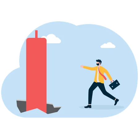 Man was surprised there was a rising candlestick that suddenly appeared  Illustration