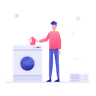 washing clothes illustration