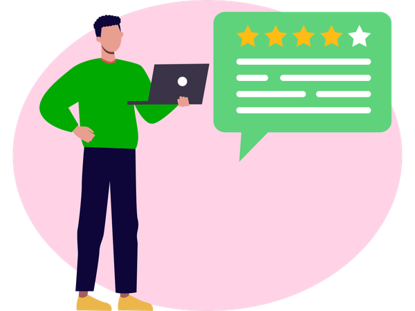 Man watching Highly Recommend  Illustration
