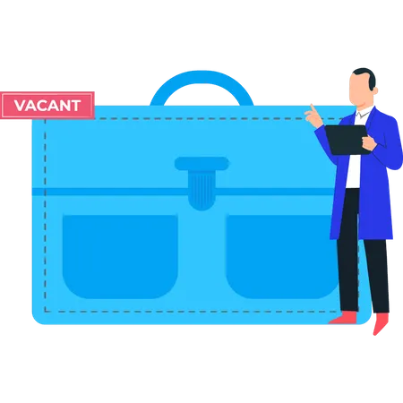 Man watching job vacant  Illustration