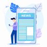 illustrations for man watching news