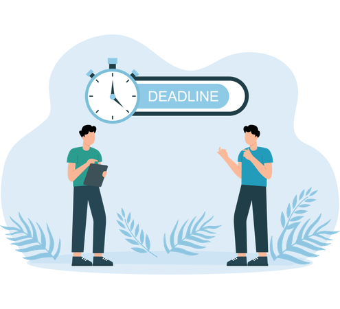 Man watching Time deadline  Illustration