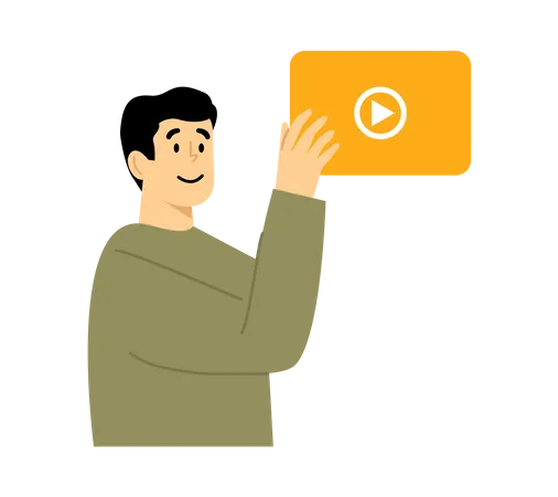 Man watching video  Illustration