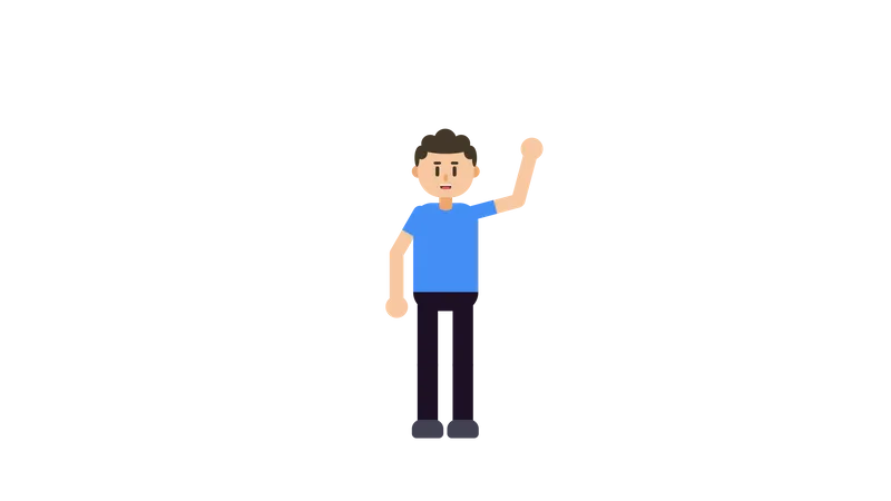 Man Waving Hand  Illustration