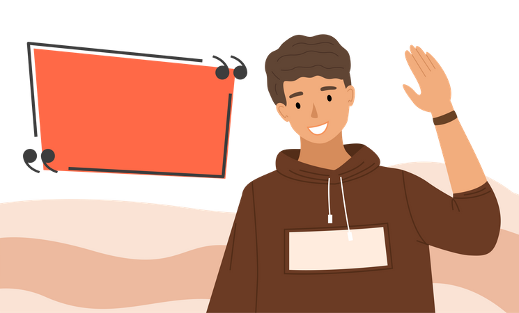 Man waving hand  Illustration