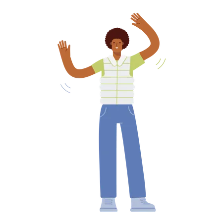 Man waving hands  Illustration