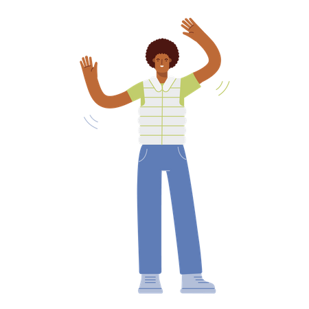 Man waving hands  Illustration