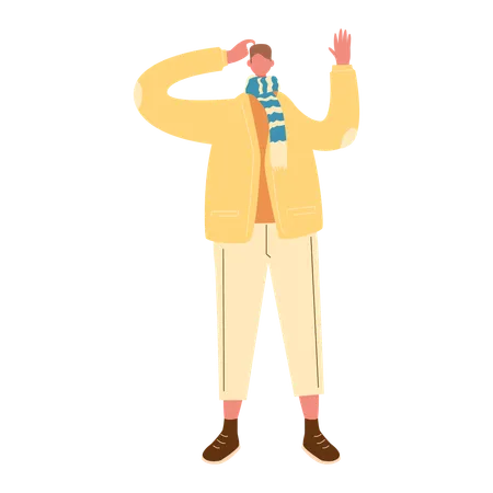 Man wear autumn clothe  Illustration