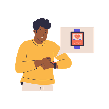 Man Wearing a Wearable Health Device  Illustration