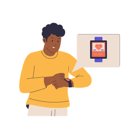 Man Wearing a Wearable Health Device  Illustration