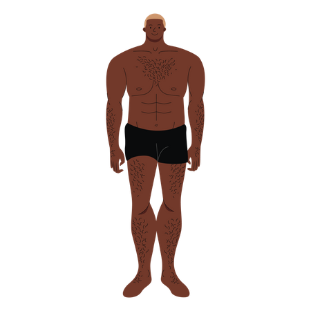 Man wearing boxer shorts standing  Illustration