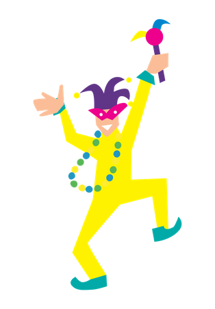 Man wearing carnival costume doing dance  Illustration