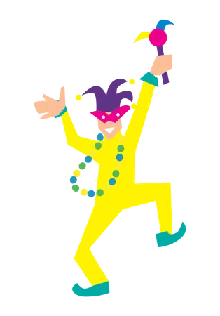 Man wearing carnival costume doing dance Illustration