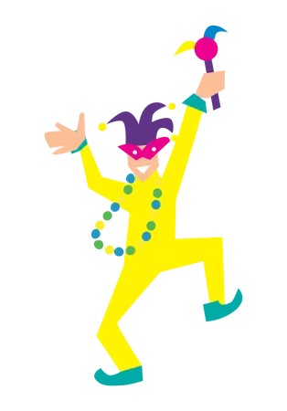 Man wearing carnival costume doing dance  Illustration