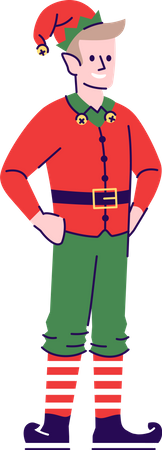 Man wearing elf costume Illustration