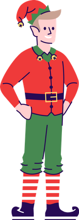 Man wearing elf costume  Illustration