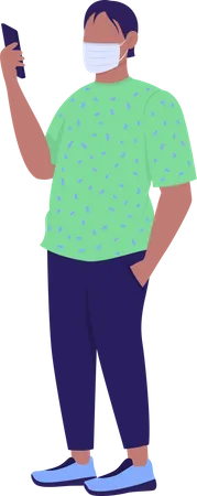 Man wearing face mask  Illustration