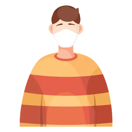 Man wearing facemask  Illustration