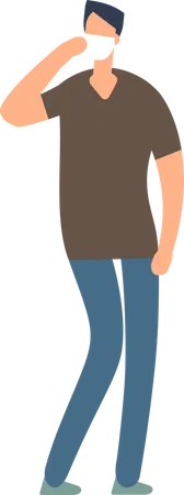 Man Wearing Facemask  Illustration