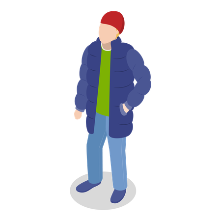 Man wearing fashionable outfit  Illustration