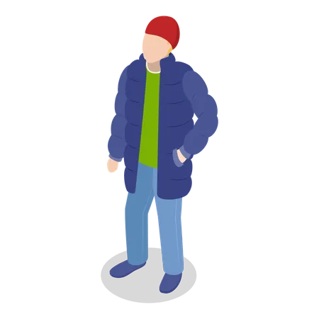 Man wearing fashionable outfit  Illustration