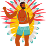 illustrations of man wearing festival costume