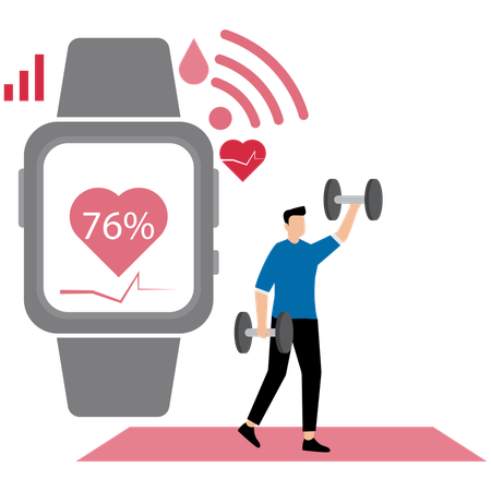 Man wearing Fitness Tracker  Illustration