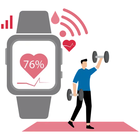 Man wearing Fitness Tracker  Illustration