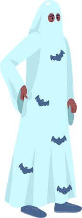 Man wearing ghost costume Illustration