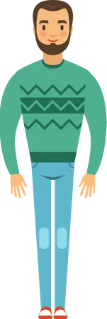 Man wearing green shirt  Illustration