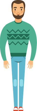 Man wearing green shirt  Illustration