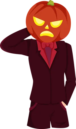 Man Wearing Halloween Costume  Illustration