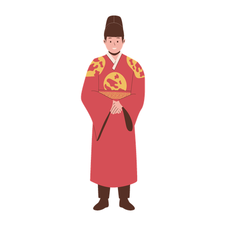 Man wearing Korean costume  Illustration