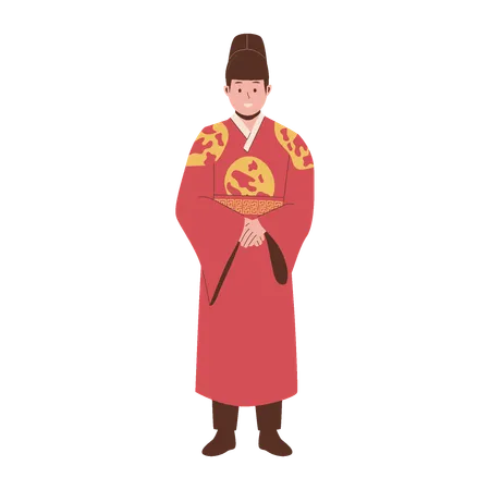 Man wearing Korean costume  Illustration